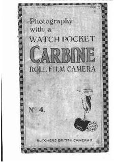 Butcher and Sons Carbine Watch-Pocket manual. Camera Instructions.